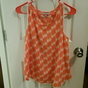 Orange and white tank